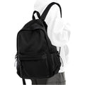 Black School Backpack For Girls Women Waterproof High School Book Bag Cute Backpack For Men Teens Boys, Lightweight Simple Middle School Back Pack Daypack