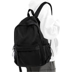 Black School Backpack For Girls Women Waterproof High School Book Bag Cute Backpack For Men Teens Boys, Lightweight Simple Middle School Back Pack Daypack
