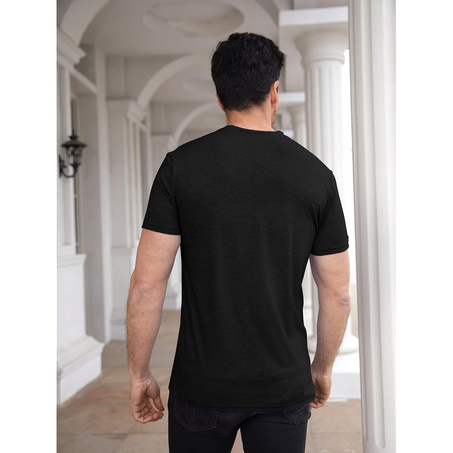 Men Soft T-Shirt Casual Short Sleeve Lightweight Basic Tee Shirts Big & Tall