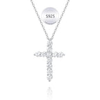 925 Sterling Silver Cross Necklaces for Women 18K Gold Plated Cubic Zirconia Cross Pendant Necklace Easter Baptism Religious Jewelry Minimalist Gift
