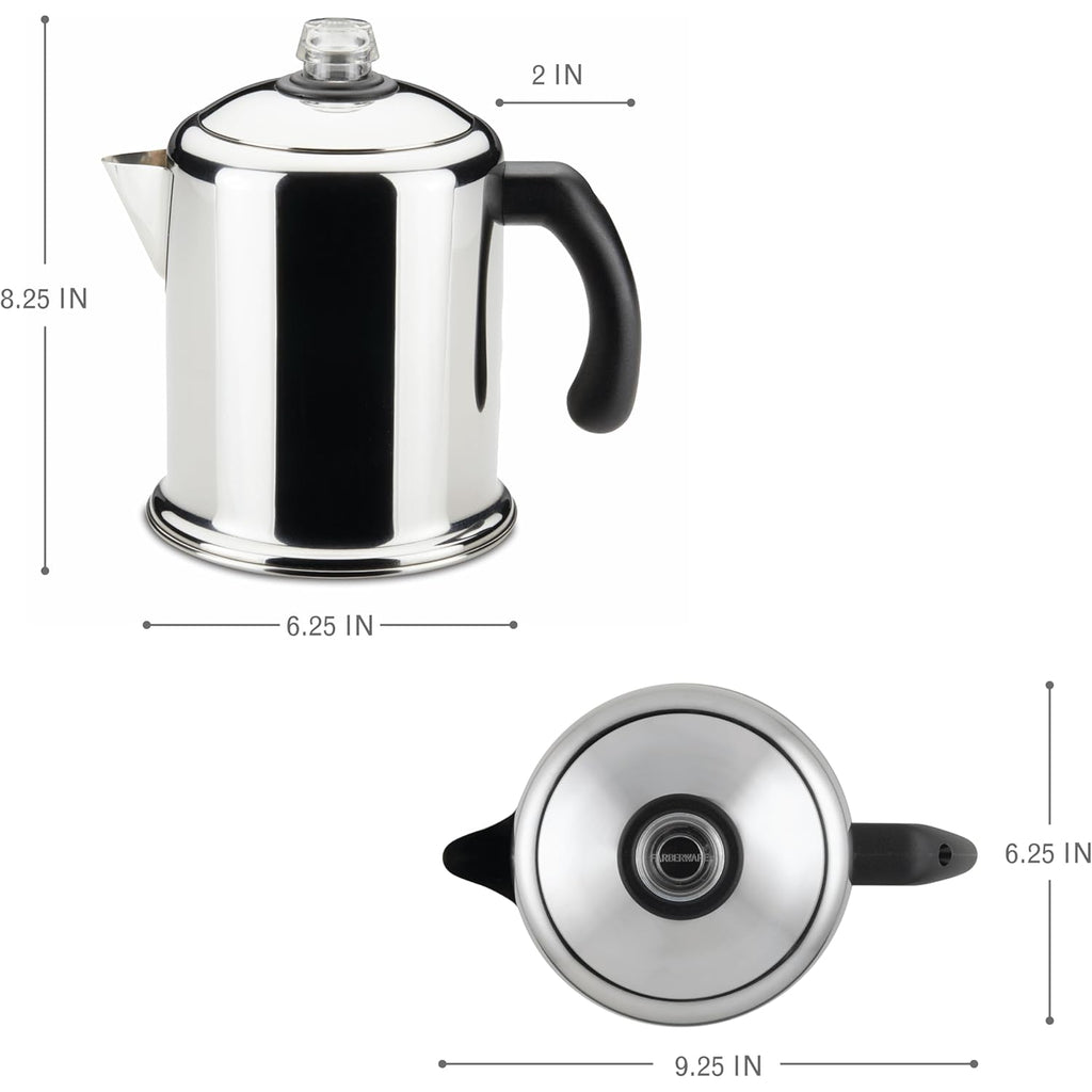 Farberware Classic Yosemite Stainless Steel Coffee Percolator - 8 Cup, Silver