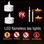 Battery Operated Led Tea Lights: 24Pack Flameless Votive Candles Lamp Realistic And Bright Flickering Holiday Gift Long Lasting 200Hours For Seasonal & Festival Celebration Warm White