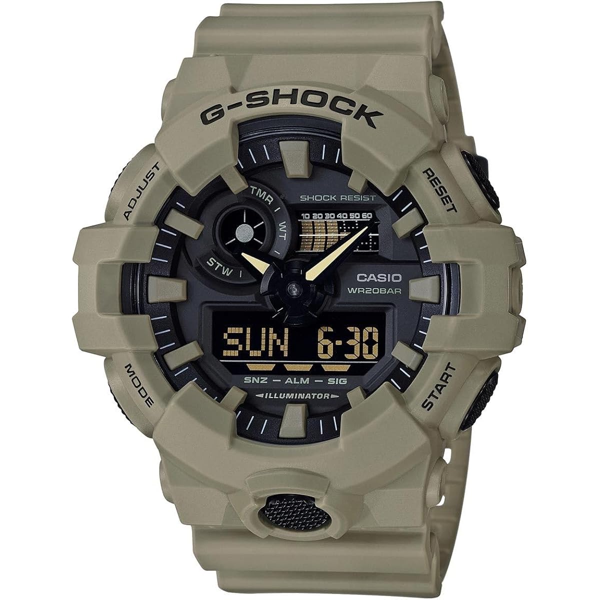 Casio Men'S 700Uc Series G-Shock Quartz 200M Wr Shock Resistant Resin Strap And Case