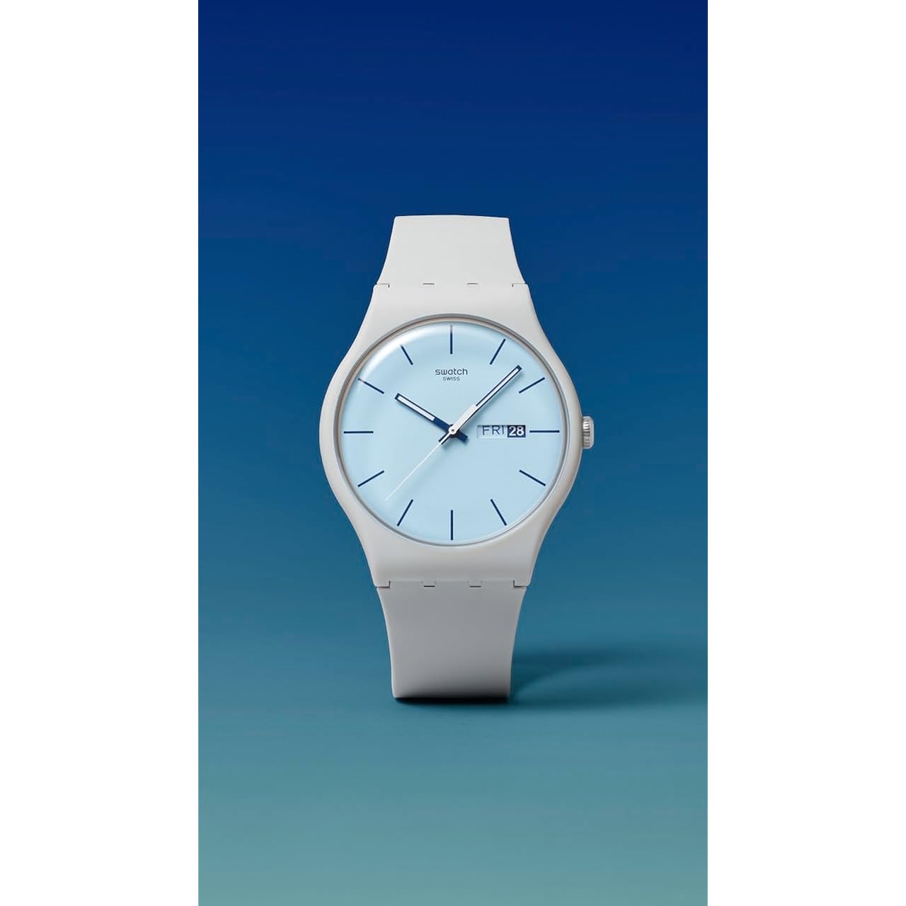 Swatch New Gent Biosourced Unisex Watch Casual Polymer Grey Quartz Waterproof Blueberry Sky