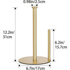Oboding Gold Countertop Paper Towel Holder, Stainless Steel, Modern Kitchen And Bathroom Organization