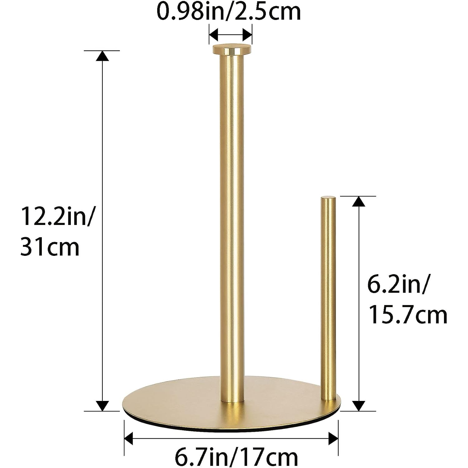 Oboding Gold Countertop Paper Towel Holder, Stainless Steel, Modern Kitchen And Bathroom Organization