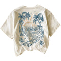 SOLY HUX Women's Graphic Tshirts Tropical Print Short Sleeve Crew Neck Vacation Summer Tee Tops Apricot Graphic