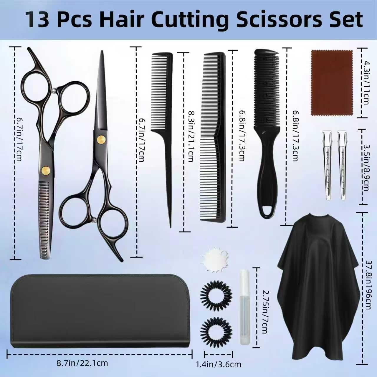 Hair Cutting Scissors Shears Kits, Professional Haircut Scissors Set with Thinning Shears, Stainless Steel Barber Scissors for Men, Women, Kids, Salon & Home Use