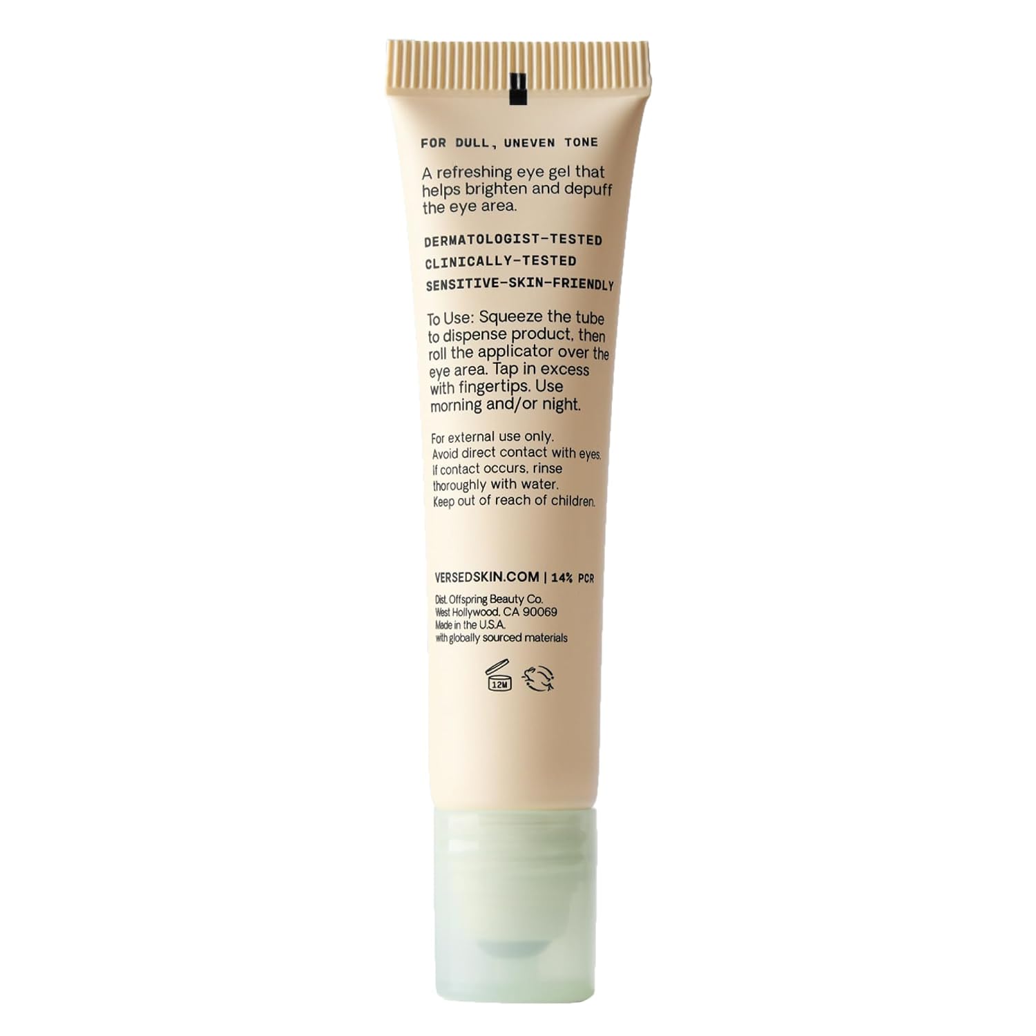 Versed Weekend Glow Eye Gel - Caffeine Under Eye Cream For Dark Circles - Vitamin C Treatment For Dark Spots, Wrinkles & Bags For Under Eyes - (.5 Oz)