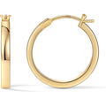 Gacimy Flatted Hoop Earrings for Women 14K Gold Plated with 925 Sterling Silver Post