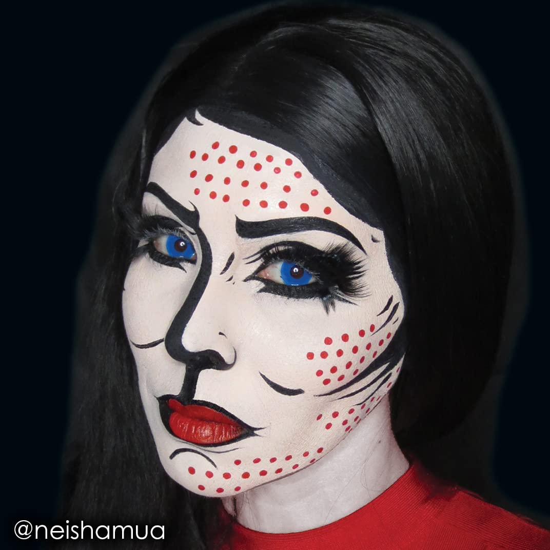 Mehron Makeup Fantasy F/X Water Based Face & Body Paint Black and White Face Paint Bundle