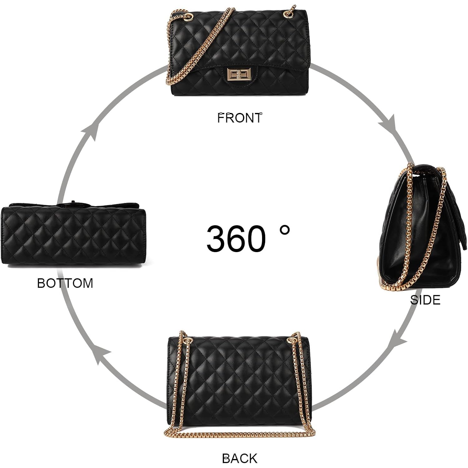 Gladdon Quilted Crossbody Purse For Women Trendy Shoulder Bags | Stylish Shoulder Purse,Quilted Pattern,Structured Bag,Chain Strap,Spacious Enough,Casual And Dressy Outfits,Any Occasion