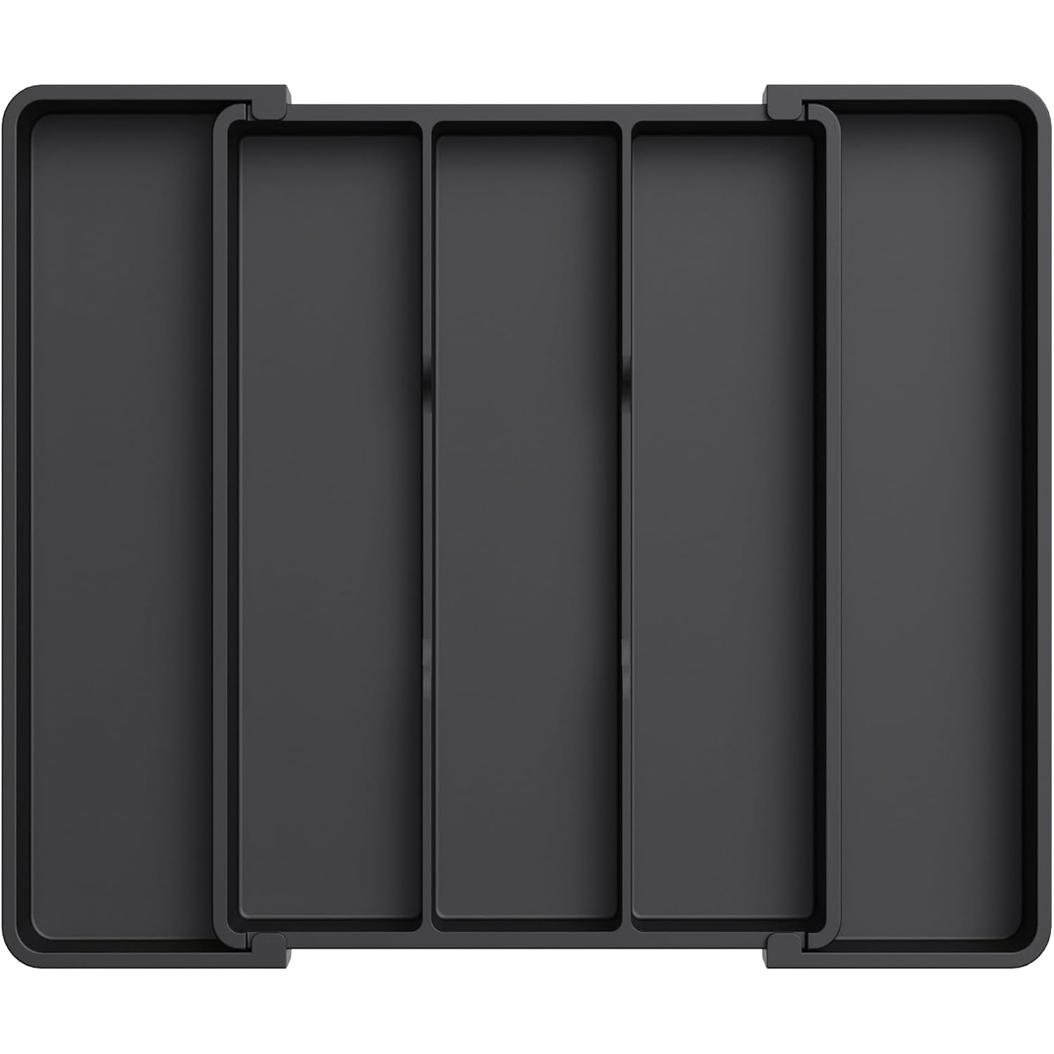 Lifewit Utensil Organizer For Kitchen Drawers, Expandable Cooking Utensil Tray, Adjustable Cutlery Silverware Flatware Holder, Plastic Spatula Tools Storage Divider, 11-18 X 14", Black