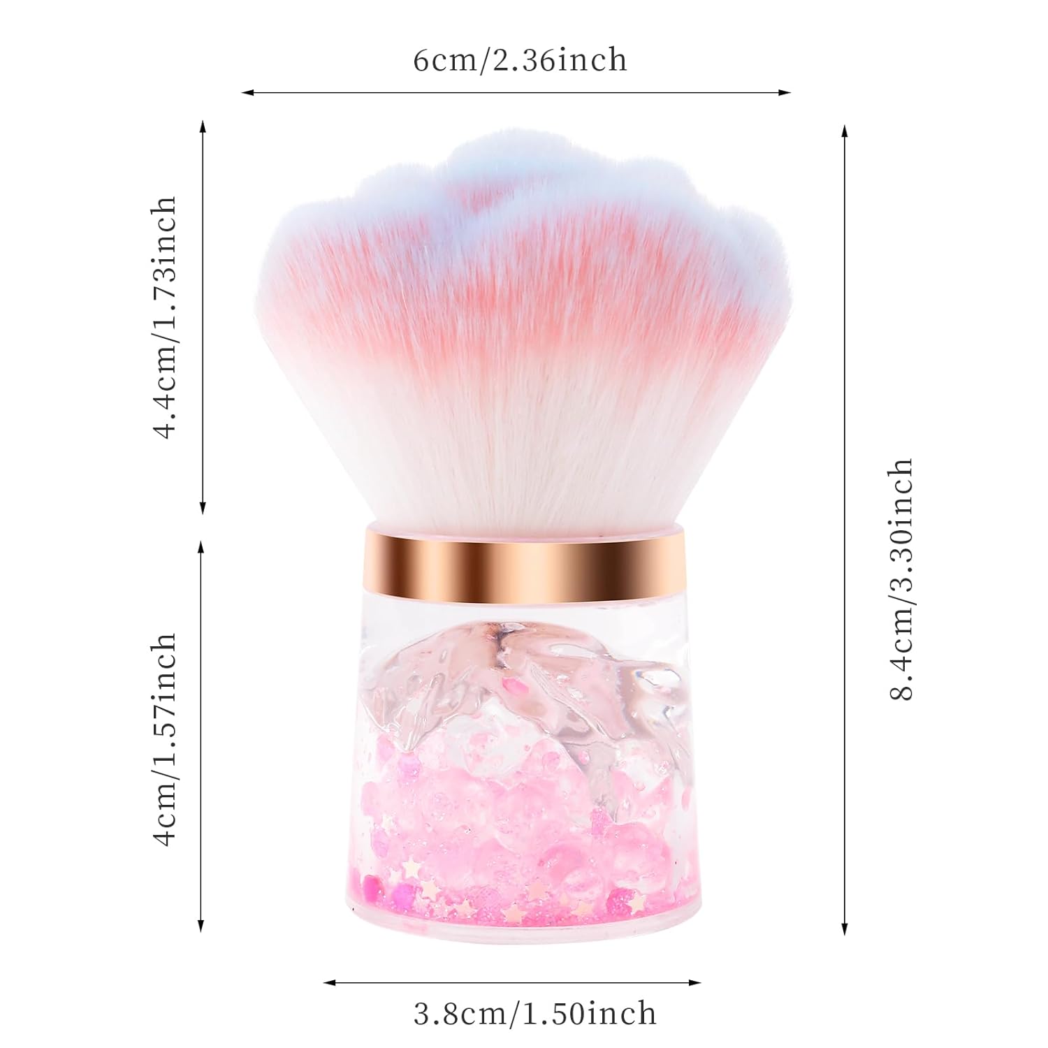 ANGNYA Nail Dust Brush, Rose Nail Art Dust Powder Remover Brush with Acrylic Handle Flower Design, Fluffy Dust Brush for Nails Soft Nail Duster Brush (Rose)