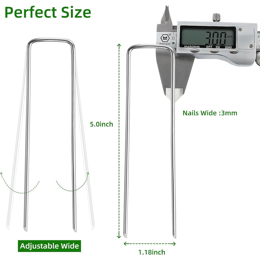 30 Pack Lawn Staples, Premium Garden Landscape Staples, Galvanized Heavy-Duty Gauge Stakes, U-Shaped Tent Stakes, Anti-Rust Fence Netting Pins Ground Spikes, Sod Pins
