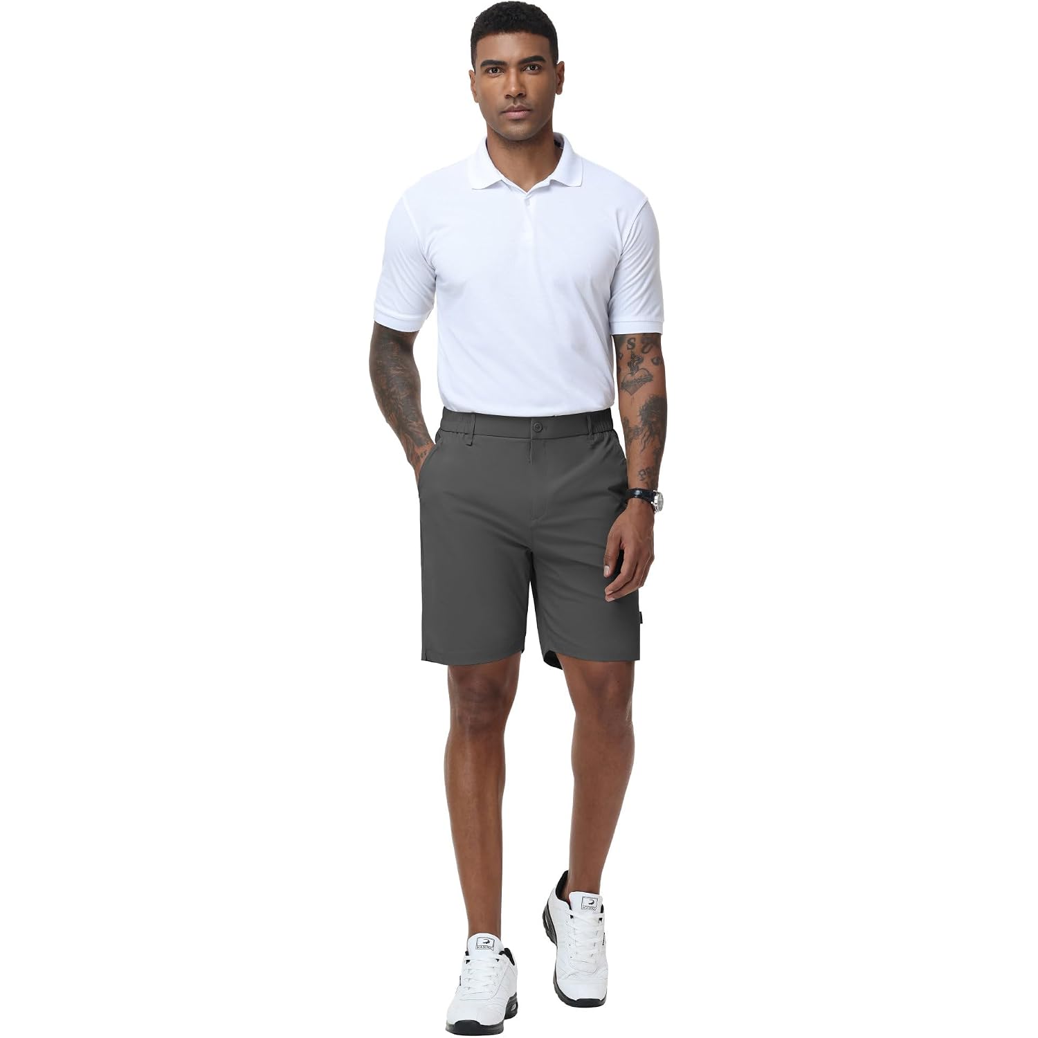 Ntrlv Men'S Golf Dress Shorts 7 Inch Casual Work Shorts For Men Lightweight Stretch Quick Dry With Muilt Pockets