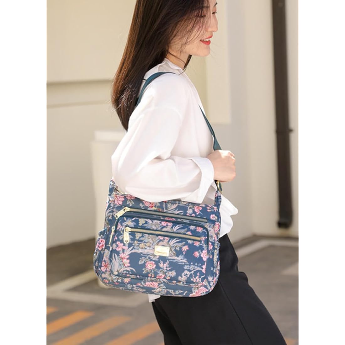 Crossbody Bags For Women Multi Pocket Shoulder Bag Waterproof Nylon Messenger Purses And Handbags