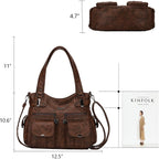 Women'S Large Purses Handbags Pu Leather Multi-Pocket Shoulder Bag | Large