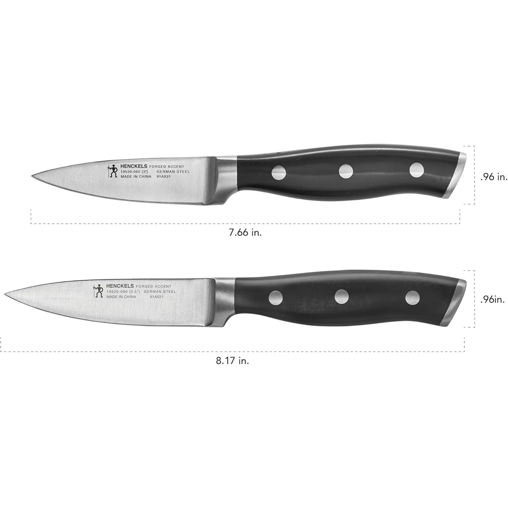 HENCKELS Forged Accent Razor-Sharp 2-pc Paring Knife Set, German Engineered Informed by 100+ Years of Mastery,Black