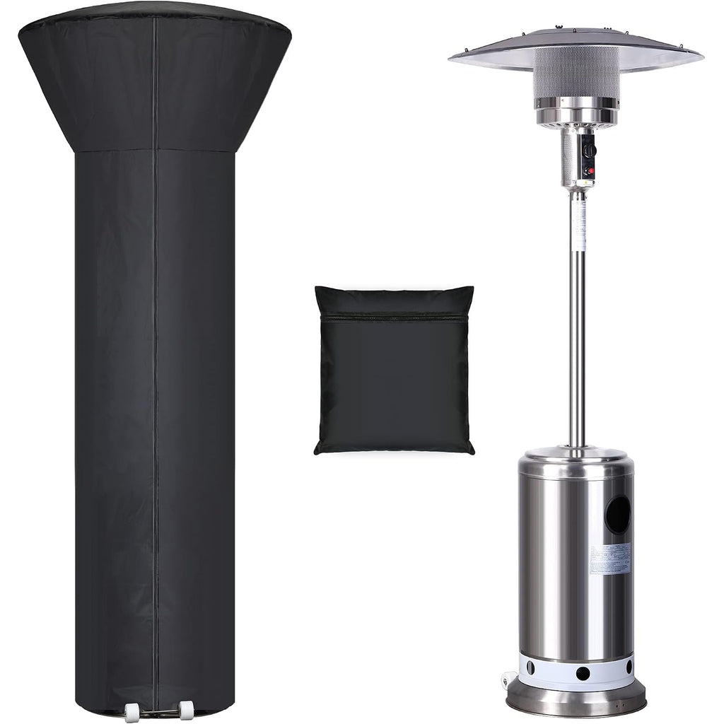 Patio Heater Covers With Zipper And Storage Bag,Waterproof,Dustproof,Wind-Resistant,Sunlight-Resistant,Snow-Resistant,Black,89'' Height X 33" Dome X 19" Base