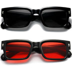 Eylrim Square Frame Sunglasses For Women Men Trendy Chunky Rectangle Sun Glasses Black Shades Uv400 Protection