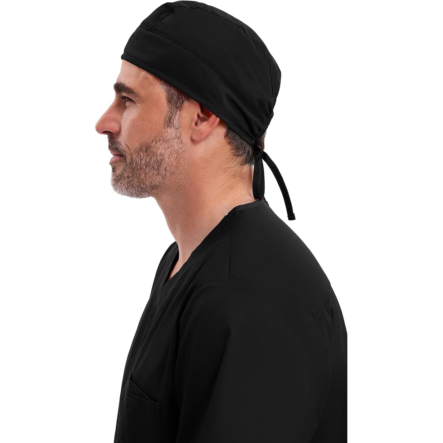Cherokee Men and Women Scrub Cap with Adjustable Elastic Tie-Back Lightweight, Breathable No-Slip Unisex Surgical Cap - 2506 Black / Navy / Pewter - 3 Pack