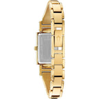 Bulova Ladies' Classic Diamond Dial Quartz Stainless Steel Watch, Rectangle, Mother-Of-Pearl