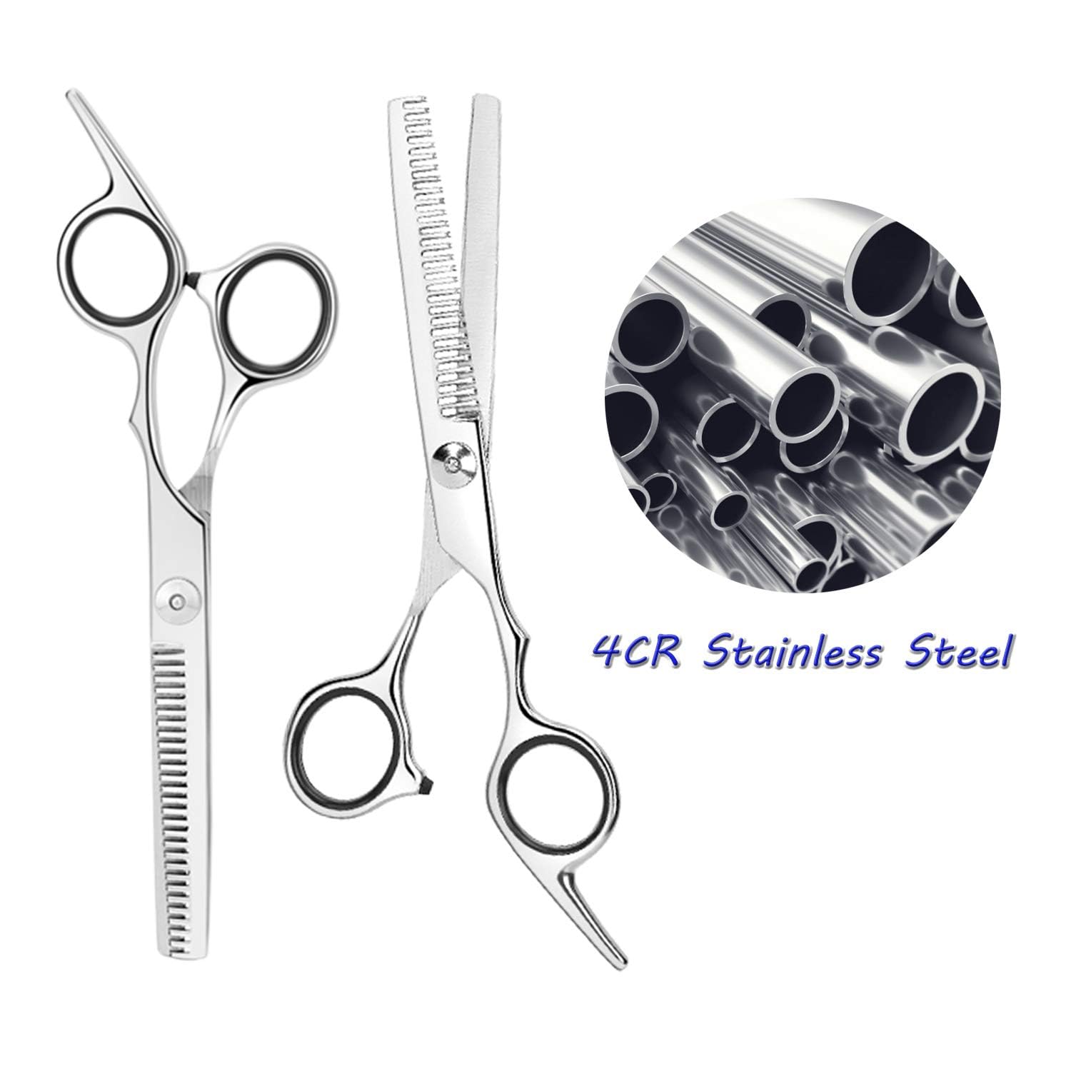 Professional Thinning Shears - 6.5-Inch Hair Cutting Scissors With Stainless Steel Blades, Fine Adjustment Screw For Home Salon, Barber And Hairdressing