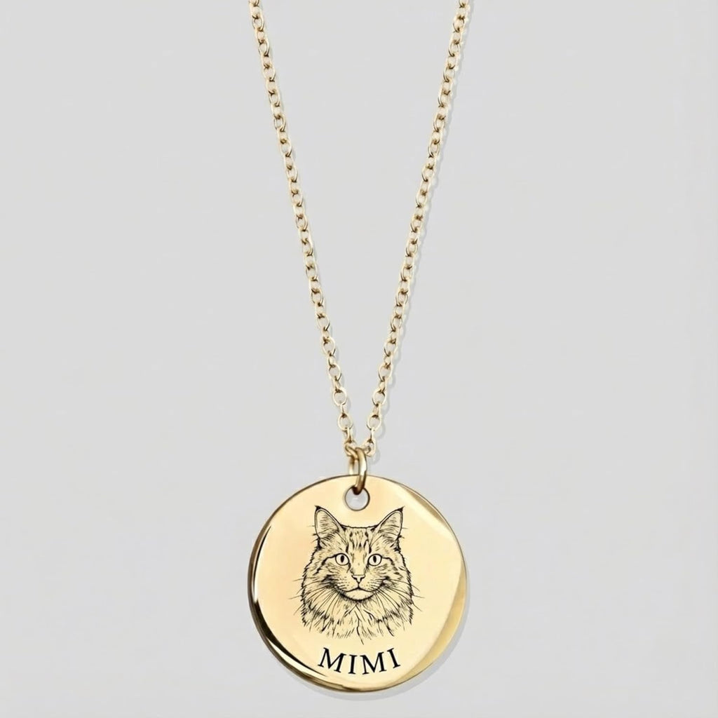 MignonandMignon Personalized Pet Portrait Necklace – Custom Jewelry Gift for Dog or Cat Lovers Unique Holiday Gifts for Her -LCN-AP