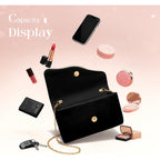 Clutch Purses for Women Formal Evening Clutch with Detachable Chain Faux Suede Purse for Wedding Party
