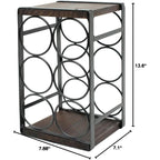 Rustic Wood Countertop Wine Rack 6 Bottles No Need Assembly Brown