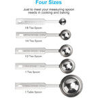 5Pcs Measuring Spoons Set, Include 1/8,1/4,1/2,1 Tsp, And 1Tbsp Cup | Measuring Spoons Set,Includes 1/8 Tsp,1/4 Tsp,1/2 Tsp,1 Tsp,1 Tbsp,Stainless Steel Measuring Cups, Teaspoon For Measure