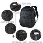 Kroser Tsa Friendly Travel Laptop Backpack 17.3 Inch Xl Computer Backpack Water-Repellent College Daypack Business Backpack With Rfid Pockets & Usb Port For Men/Women-Black