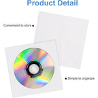 Cd Dvd Sleeves 200 Pack, White Cd Dvd Sleeves Envelope Holder With Clear Window And Flap (5X5 Inch/12.7X12.7 Cm)