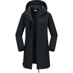 33,000Ft Women'S Waterproof Long Rain Coats With Mesh-Lind Breathable Rain Jacket With Hood Trench Coats Windbreaker