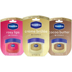Vaseline Lip Therapy Variety 3-Pack – Crème Brûlée, Rosy Lips, Cocoa Butter Mini Lip Balms For Soft, Glowing, And Deliciously Kissable Lips, 0.25 Oz Ea