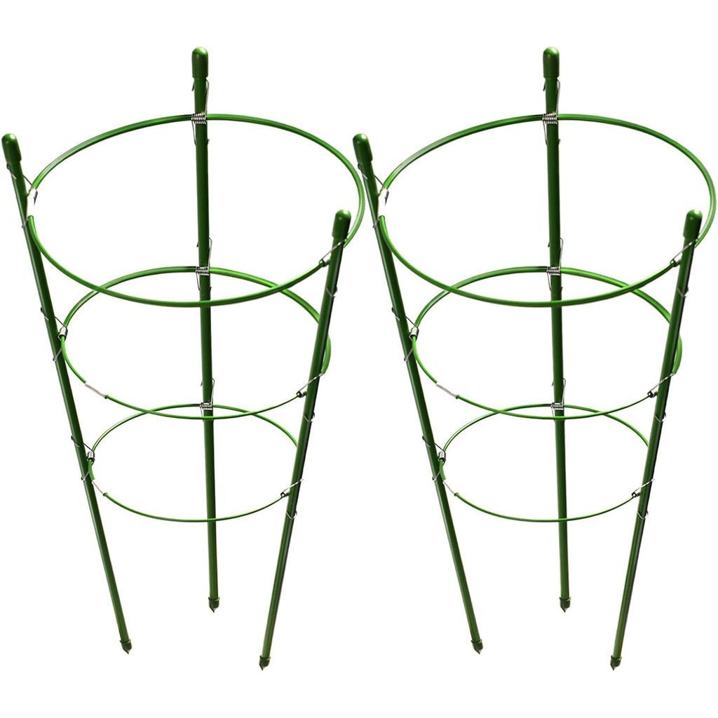 Leobro Tomato Cage, 2 Pcs Small Plant Support Cage Rust Resistant Garden Ring Stake Plant Support For Tomato, Trellis, Climbing Plant, Flower, Plant Cages For Small Plants,17.7" H