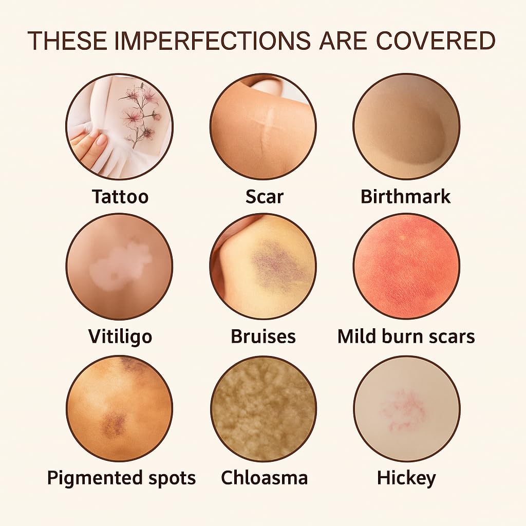 Waterproof Body Concealer – Tattoo, Scar & Vein Cover Up | No-Transfer Leg Makeup & Body Foundation For Flawless Skin, Long-Lasting Coverage For All Skin Tones – 100Ml (Medium)