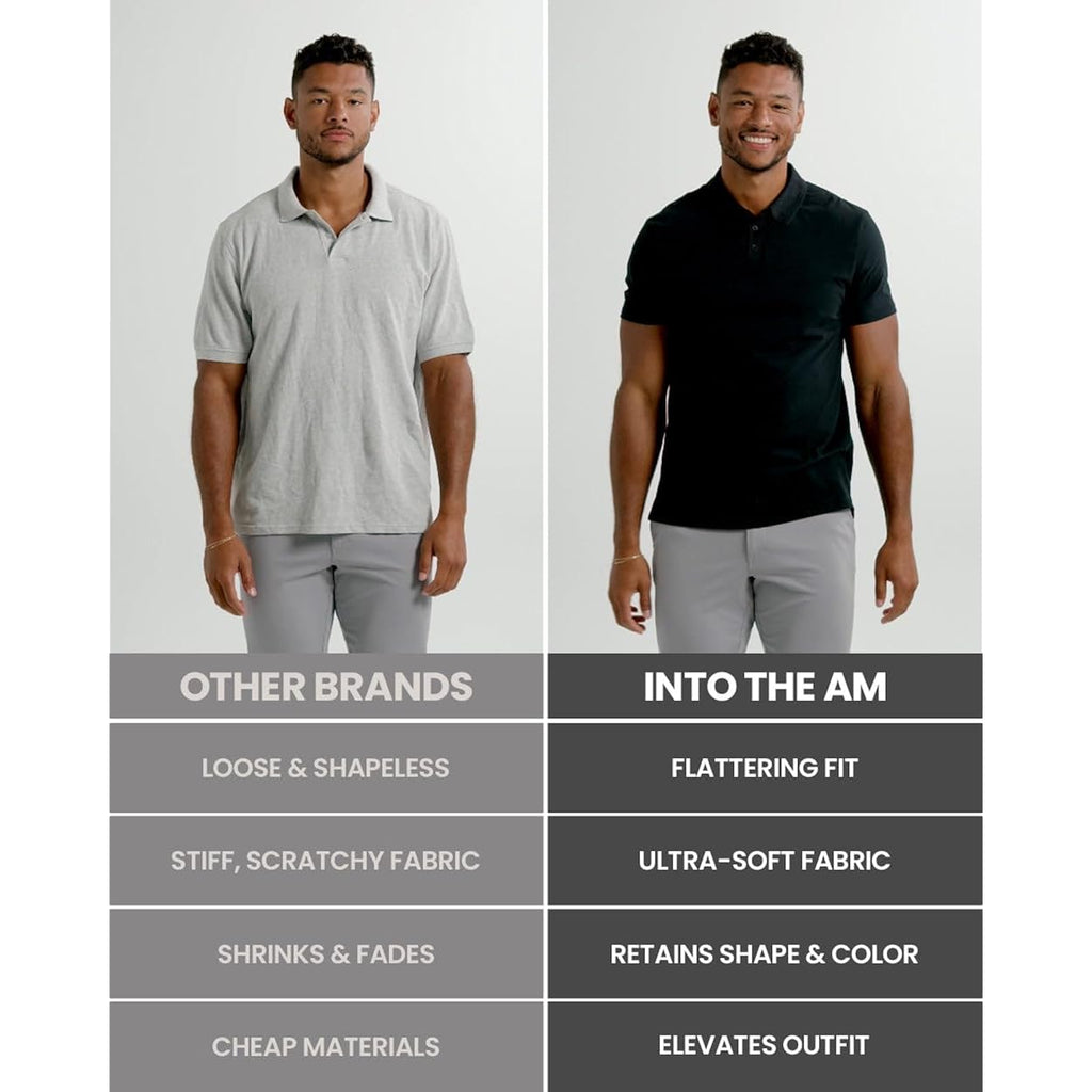 Into The Am Polo Shirts For Men - Soft Cotton Slim Fit Short Sleeve Collared Shirt Men S - 4Xl Fitted Polos