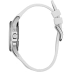 Citizen Ladies' Eco-Drive Classic Silver Stainless Steel 3 Hand Watch With White Rubber Strap,White Dial (Model:Fe6131-04A)