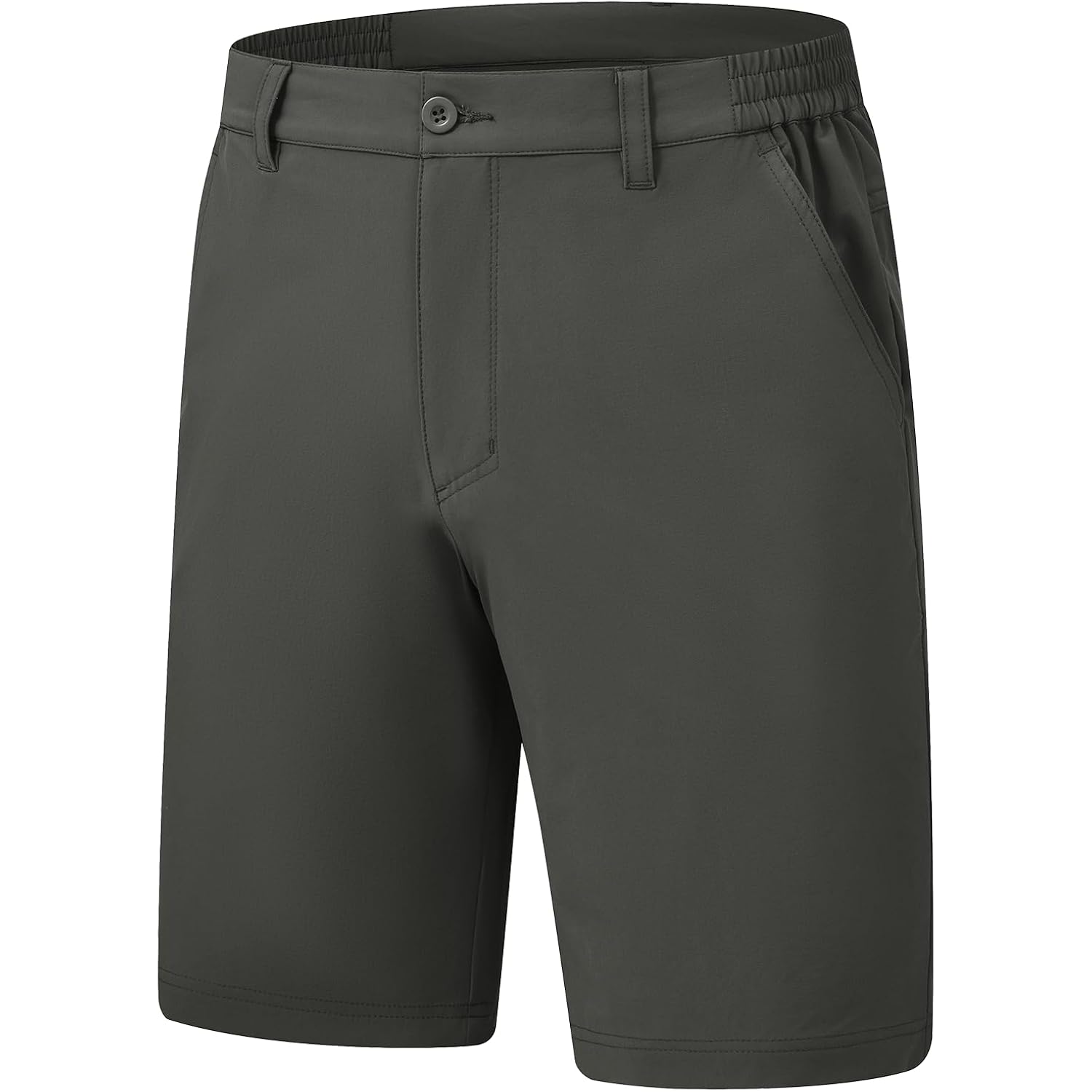 Rdruko Men'S Stretch Golf Shorts 9" Quick Dry Lightweight Elastic Waist Waistband Flat Front Dress Shorts With 5 Pockets