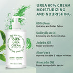 60% Urea Cream Maximum Strength, 10.1 oz - Foot & Hand Cream for Dry Cracked Skin, Callus Remover, with 2% Salicylic Acid - Deep Moisturizer for Cracked Heels, Rough Elbows & Knees - Fast Absorbing