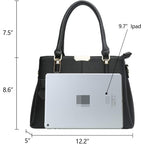 KKXIU 3 Zippered Compartments Purses and Handbags for Women Top Handle Satchel Shoulder Ladies Bags