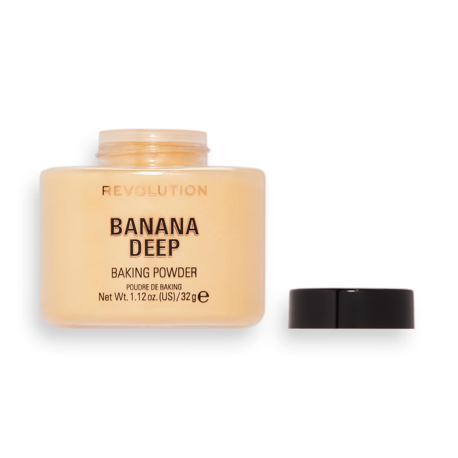 Revolution, Loose Baking Powder, Makeup Setting Powder, Long-Lasting Coverage, Mattifies & Reduces Shine, Banana Deep, 1.12 oz