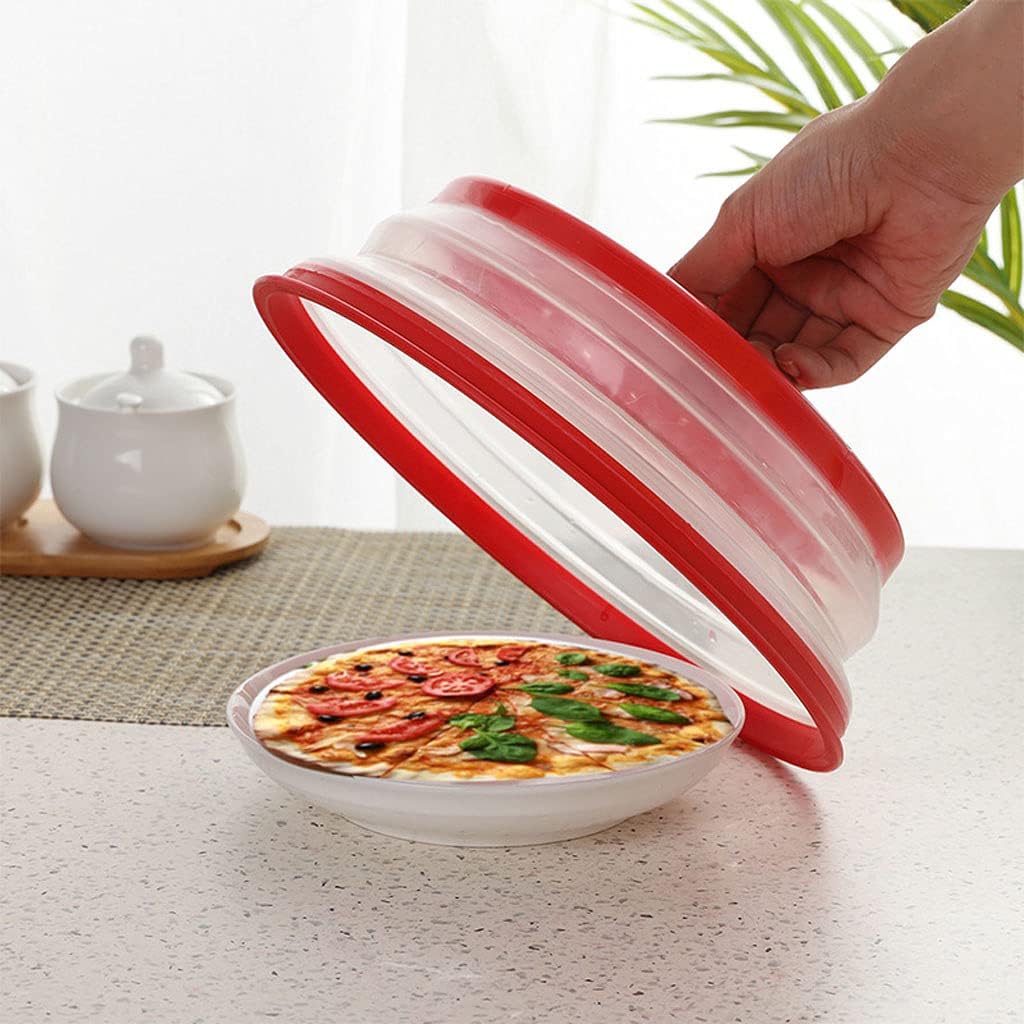 Collapsible Microwave Splatter Cover, 10.5 Inch, Dishwasher-Safe, Microwave Plate Cover With Steam Vent(Black)