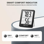 Doqaus Digital Hygrometer Indoor Thermometer 3 Pack, Room Thermometer With 5S Fast Refresh, Accurate Humidity Meter Temperature Sensor For Home, Bedroom, Baby Room, Office, Greenhouse, Cellar (Black)
