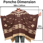 Clint Eastwood, Alpaca Wool Poncho: Western Style, Unique And Handmade In Ecuador. Thick, Warm And Soft Wool Poncho
