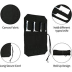 Hersent Chef'S Knife Roll Bag,Portable Travel Chef Knife Case Knife Bag Carrier Storage Bag With 4 Slots Best Gift For Pro Chef Or Culinary Enthusiasts Men Women