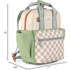 Itzy Ritzy Toddler Backpack - Daycare Bag - Features Adjustable Shoulder Straps, 2 Side Pockets & Spacious Interior With Wipeable Fabric Lining & Name Label, Checkerboard Backpack