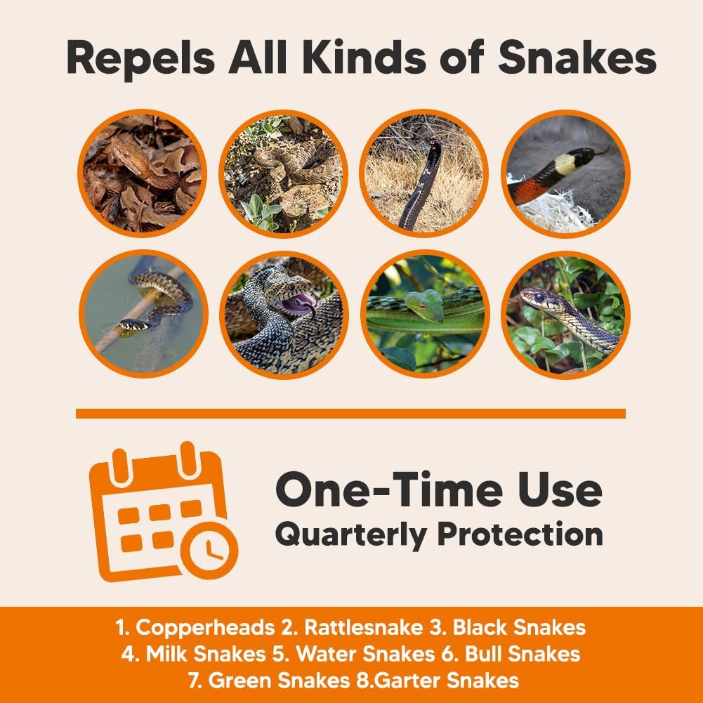 Lebmp Snake Repellent For Yard, Snake Away Repellent For Outdoors, Pet Safe Snakes Repellant, Garden Snake Deterrent, Keep Snakes Out Of Backyard, Garage, House-8 Pouches